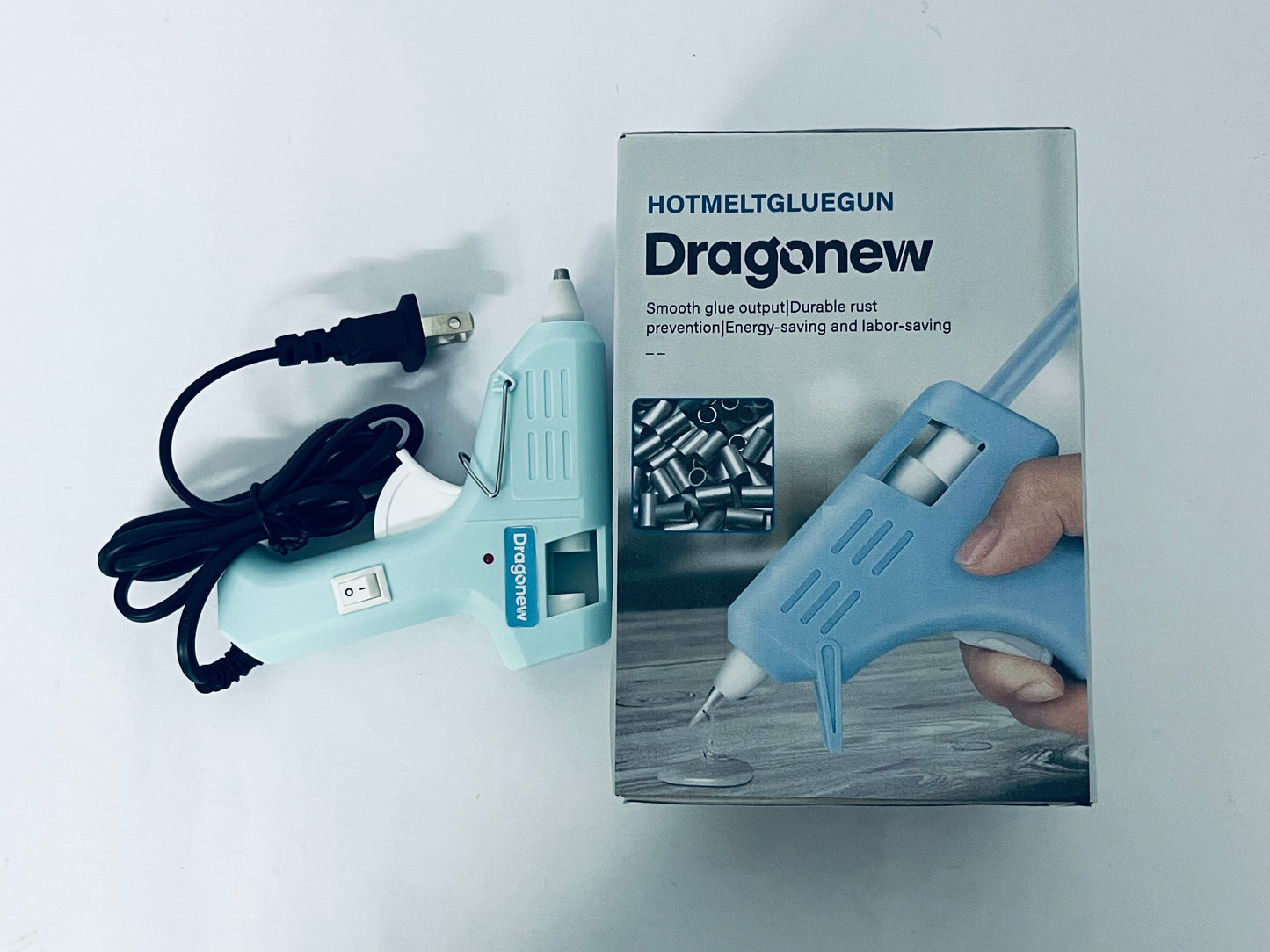 Dragonew Mini Glue Gun Crafts Hot Melt Guns Low Temp Glue with Burn Protection Fast Preheating and Easy Squeeze Trigger for School DIY Arts Class Projects Home Quick Repairs, 20 W 