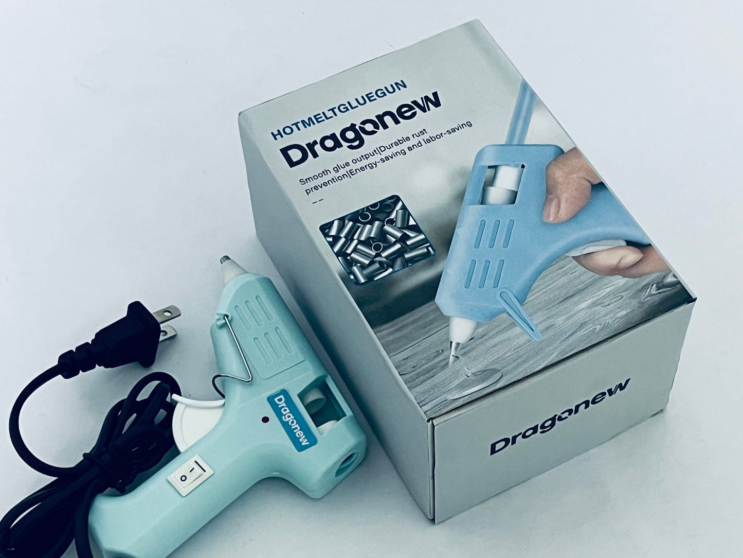 Dragonew Mini Glue Gun Crafts Hot Melt Guns Low Temp Glue with Burn Protection Fast Preheating and Easy Squeeze Trigger for School DIY Arts Class Projects Home Quick Repairs, 20 W 