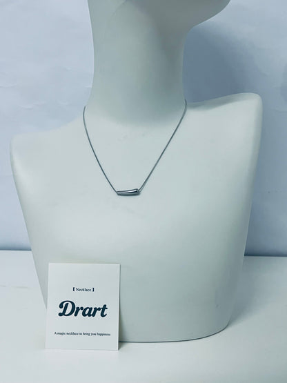 Drart Minimalist Silver Bar Clavicle Necklace for Women, Adjustable Slim Snake Chain Alloy Jewelry, Hypoallergenic Fade-Resistant Accessory for Daily/Commute/Semi-Formal Outfits
