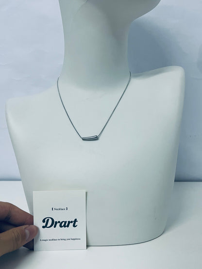 Drart Minimalist Silver Bar Clavicle Necklace for Women, Adjustable Slim Snake Chain Alloy Jewelry, Hypoallergenic Fade-Resistant Accessory for Daily/Commute/Semi-Formal Outfits