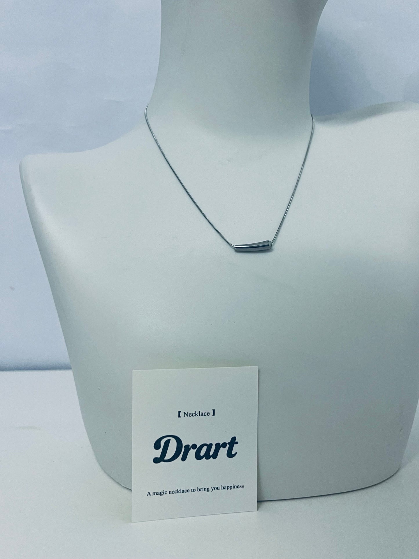 Drart Minimalist Silver Bar Clavicle Necklace for Women, Adjustable Slim Snake Chain Alloy Jewelry, Hypoallergenic Fade-Resistant Accessory for Daily/Commute/Semi-Formal Outfits