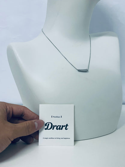 Drart Minimalist Silver Bar Clavicle Necklace for Women, Adjustable Slim Snake Chain Alloy Jewelry, Hypoallergenic Fade-Resistant Accessory for Daily/Commute/Semi-Formal Outfits