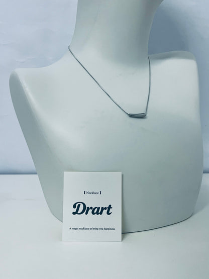 Drart Minimalist Silver Bar Clavicle Necklace for Women, Adjustable Slim Snake Chain Alloy Jewelry, Hypoallergenic Fade-Resistant Accessory for Daily/Commute/Semi-Formal Outfits