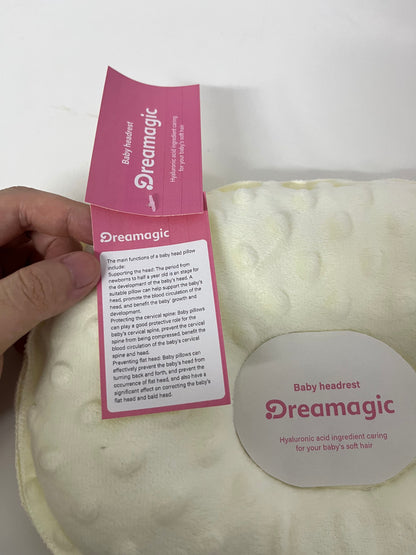 Dreamagic  Headrest Pillow - Soft Minky Plush, Ergonomic Support for Sensitive Skin & Hair Care