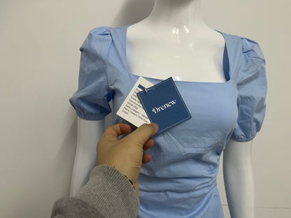 【Drenew Cutout Puff-Sleeve Mini Dress】—— Feminine Charm Meets Casual Comfort