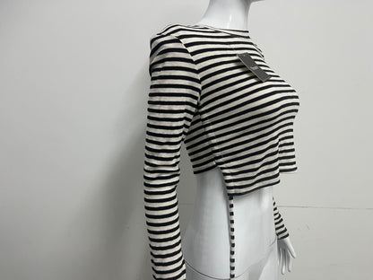 【Drenew Striped Ribbed Cropped Top】—— Timeless Style with Modern Edge