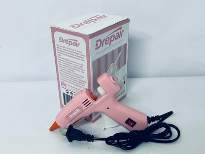 Drepair Mini Glue Gun for Class Project, Macaron Color Hot Melt Gun with 40 Glue Sticks, Low Temp Glue Gun with Burn Protection for Kids School DIY Arts Project Home Quick Repairs, 20 W