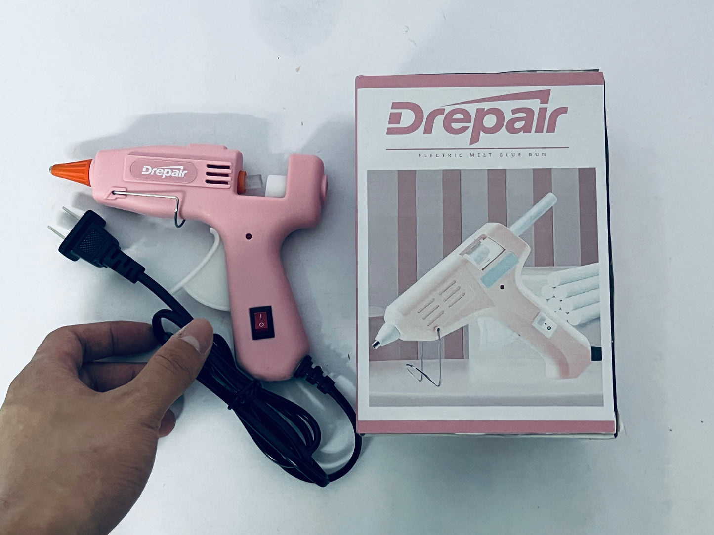 Drepair Mini Glue Gun for Class Project, Macaron Color Hot Melt Gun with 40 Glue Sticks, Low Temp Glue Gun with Burn Protection for Kids School DIY Arts Project Home Quick Repairs, 20 W