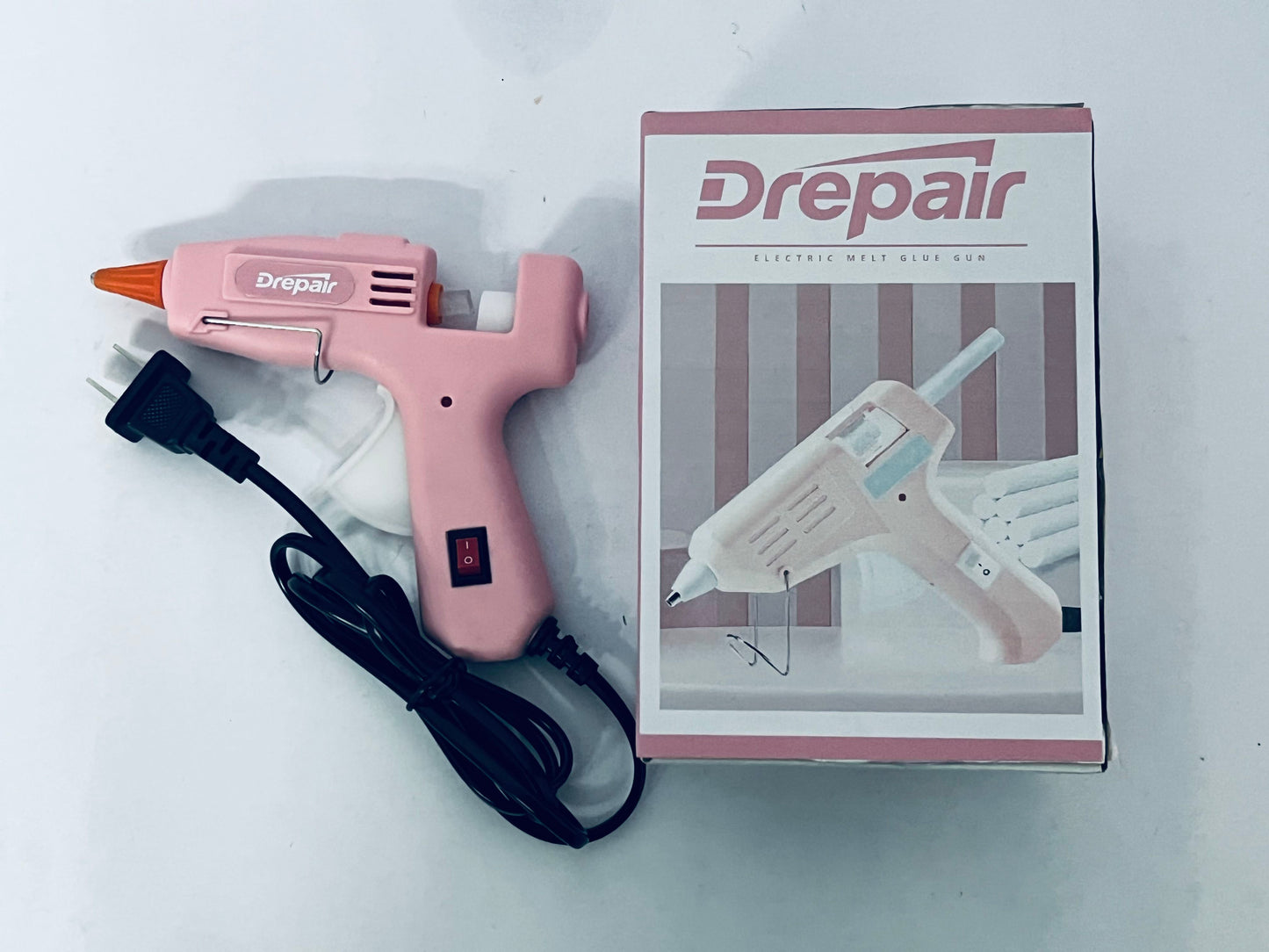 Drepair Mini Glue Gun for Class Project, Macaron Color Hot Melt Gun with 40 Glue Sticks, Low Temp Glue Gun with Burn Protection for Kids School DIY Arts Project Home Quick Repairs, 20 W