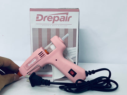 Drepair Mini Glue Gun for Class Project, Macaron Color Hot Melt Gun with 40 Glue Sticks, Low Temp Glue Gun with Burn Protection for Kids School DIY Arts Project Home Quick Repairs, 20 W