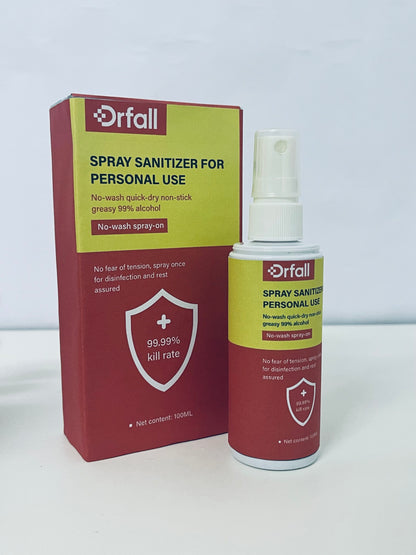 Drfall Spray Sanitizer for Personal Use, 99.99% Kill Rate, 99% Alcohol No-Wash Quick-Dry, Portable 100ML, Protect Health Anytime Anywhere