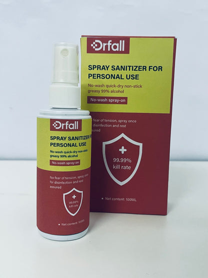 Drfall Spray Sanitizer for Personal Use, 99.99% Kill Rate, 99% Alcohol No-Wash Quick-Dry, Portable 100ML, Protect Health Anytime Anywhere