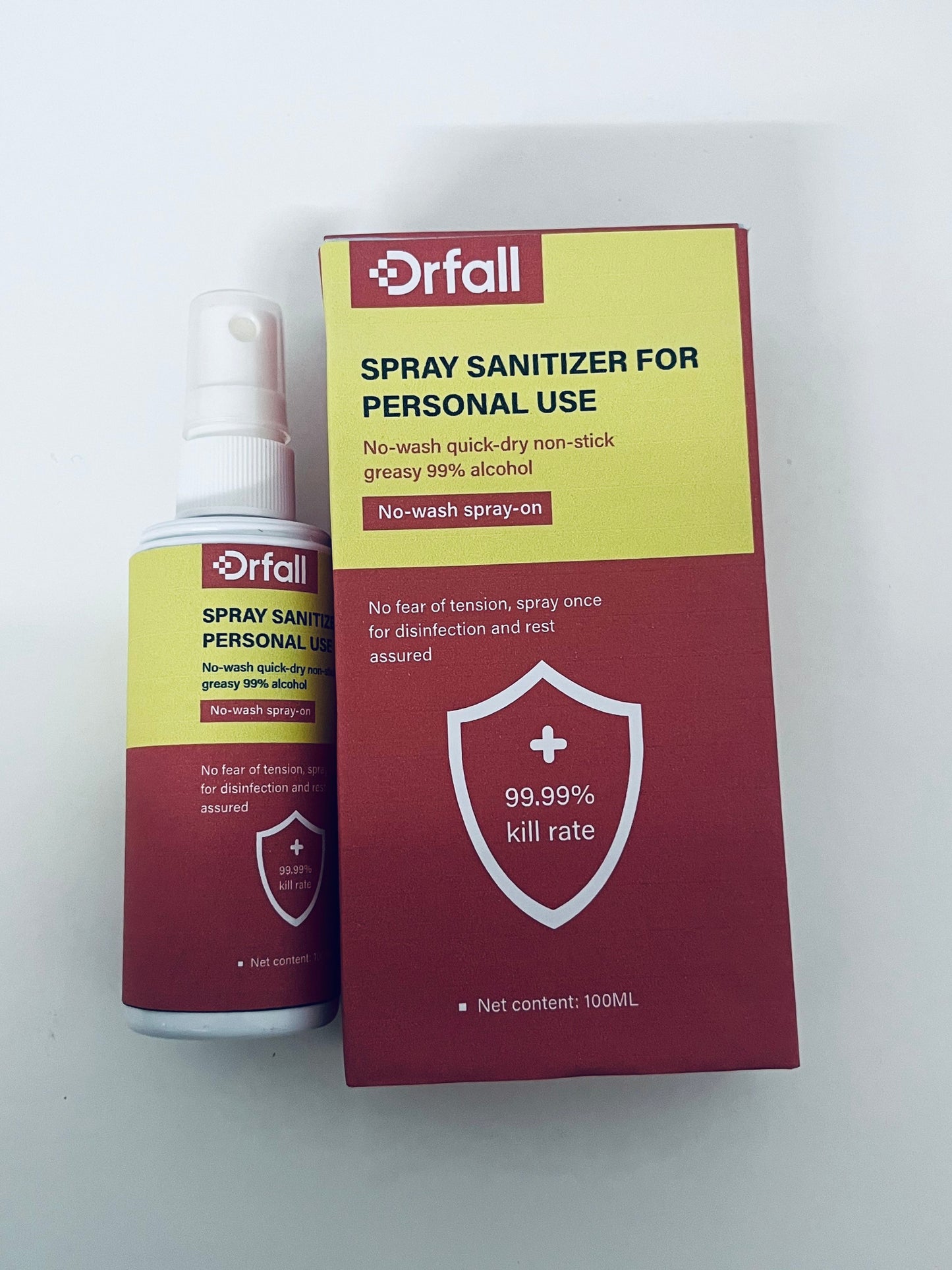 Drfall Spray Sanitizer for Personal Use, 99.99% Kill Rate, 99% Alcohol No-Wash Quick-Dry, Portable 100ML, Protect Health Anytime Anywhere