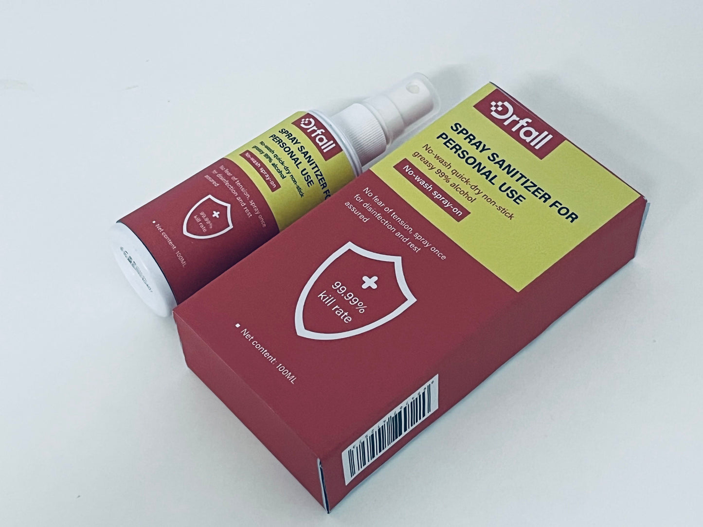 Drfall Spray Sanitizer for Personal Use, 99.99% Kill Rate, 99% Alcohol No-Wash Quick-Dry, Portable 100ML, Protect Health Anytime Anywhere