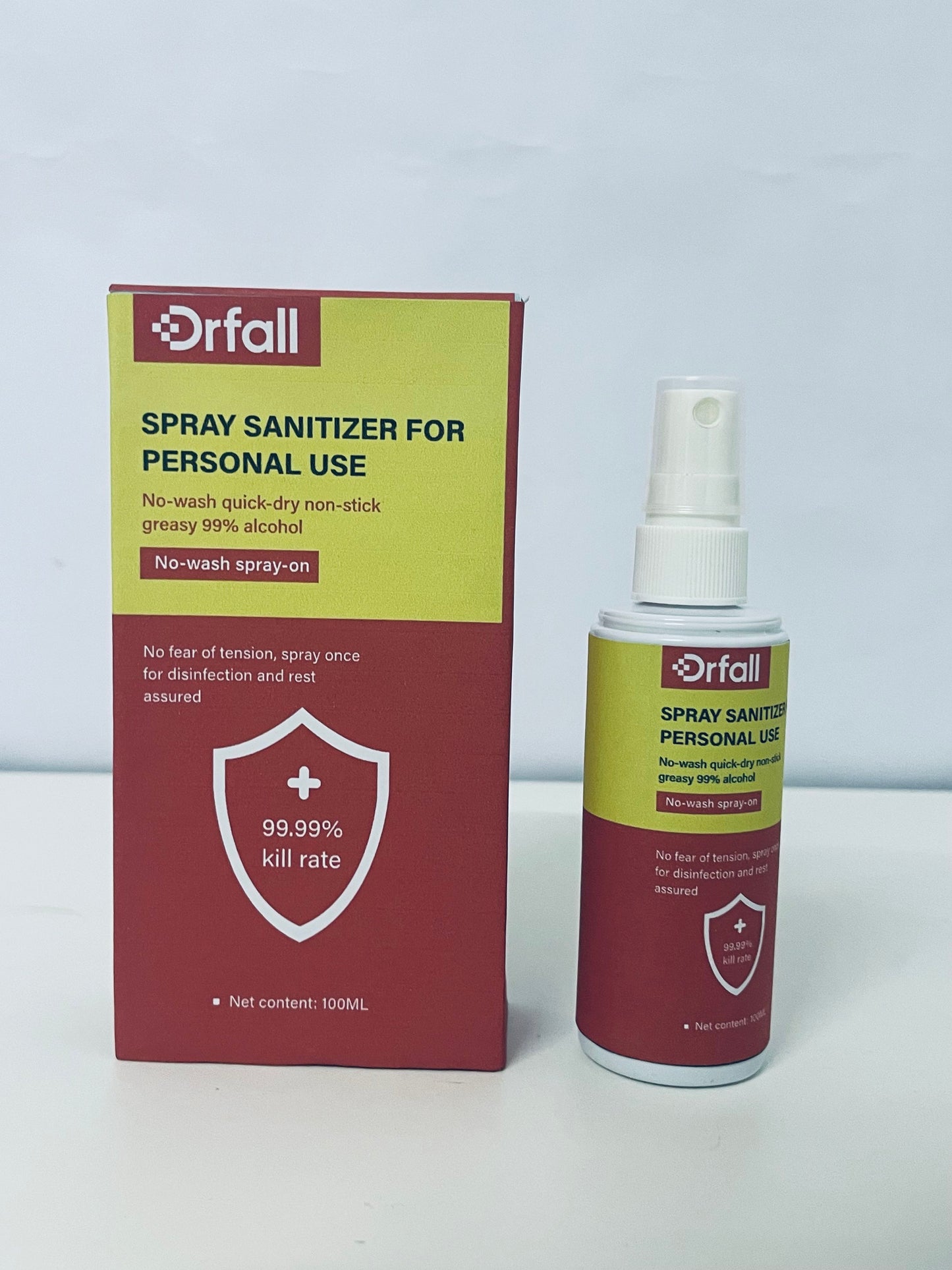 Drfall Spray Sanitizer for Personal Use, 99.99% Kill Rate, 99% Alcohol No-Wash Quick-Dry, Portable 100ML, Protect Health Anytime Anywhere