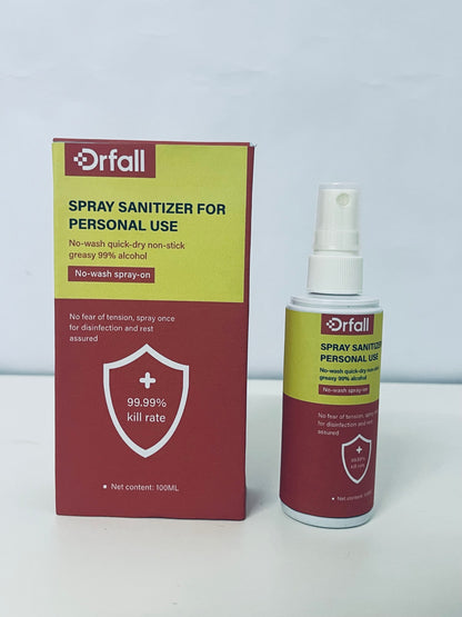 Drfall Spray Sanitizer for Personal Use, 99.99% Kill Rate, 99% Alcohol No-Wash Quick-Dry, Portable 100ML, Protect Health Anytime Anywhere