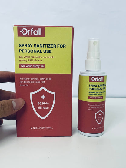Drfall Spray Sanitizer for Personal Use, 99.99% Kill Rate, 99% Alcohol No-Wash Quick-Dry, Portable 100ML, Protect Health Anytime Anywhere