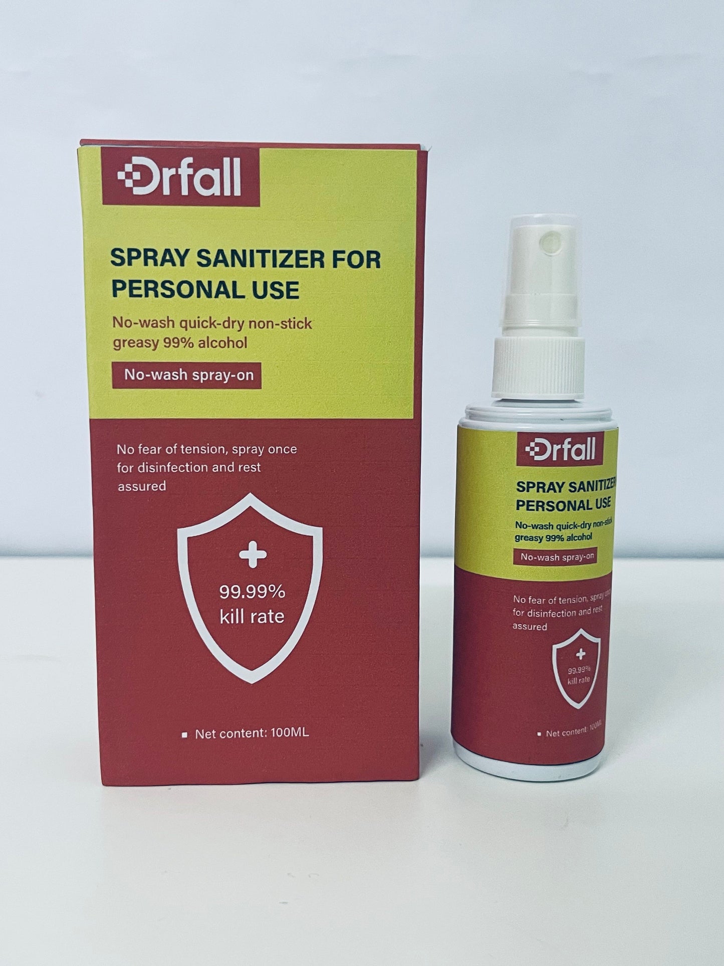 Drfall Spray Sanitizer for Personal Use, 99.99% Kill Rate, 99% Alcohol No-Wash Quick-Dry, Portable 100ML, Protect Health Anytime Anywhere