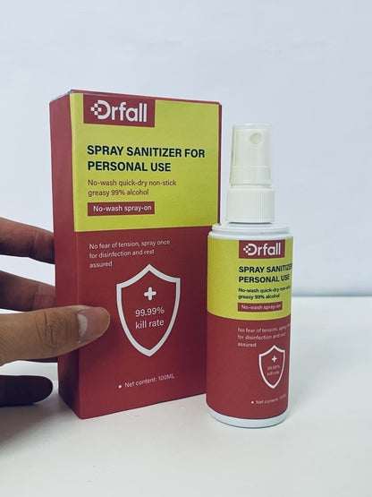 Drfall Spray Sanitizer for Personal Use, 99.99% Kill Rate, 99% Alcohol No-Wash Quick-Dry, Portable 100ML, Protect Health Anytime Anywhere