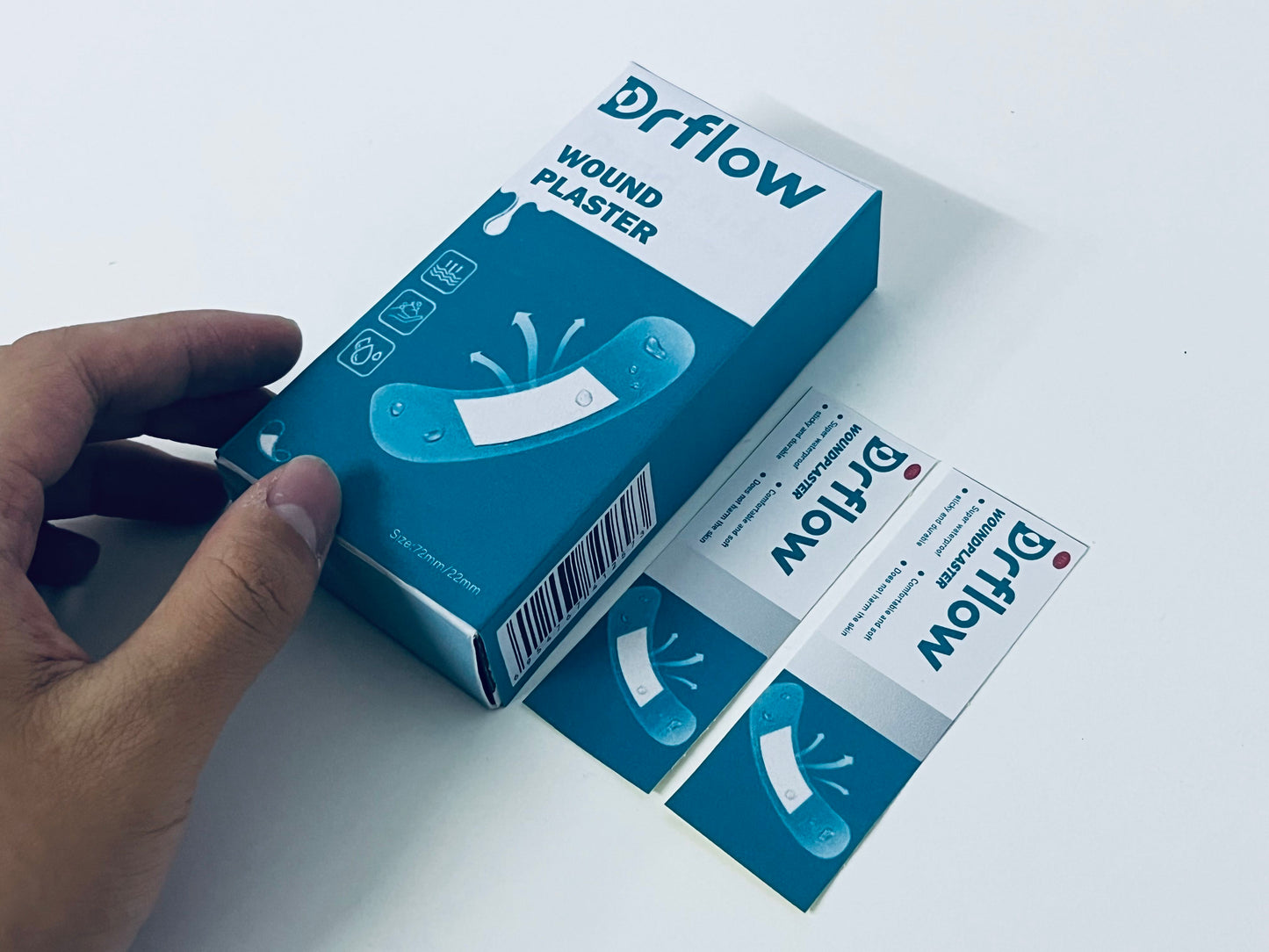 Drflow Wound Plaster, Breathable & Waterproof, Essential for Wound Care, Comfortable Fit & Infection Prevention