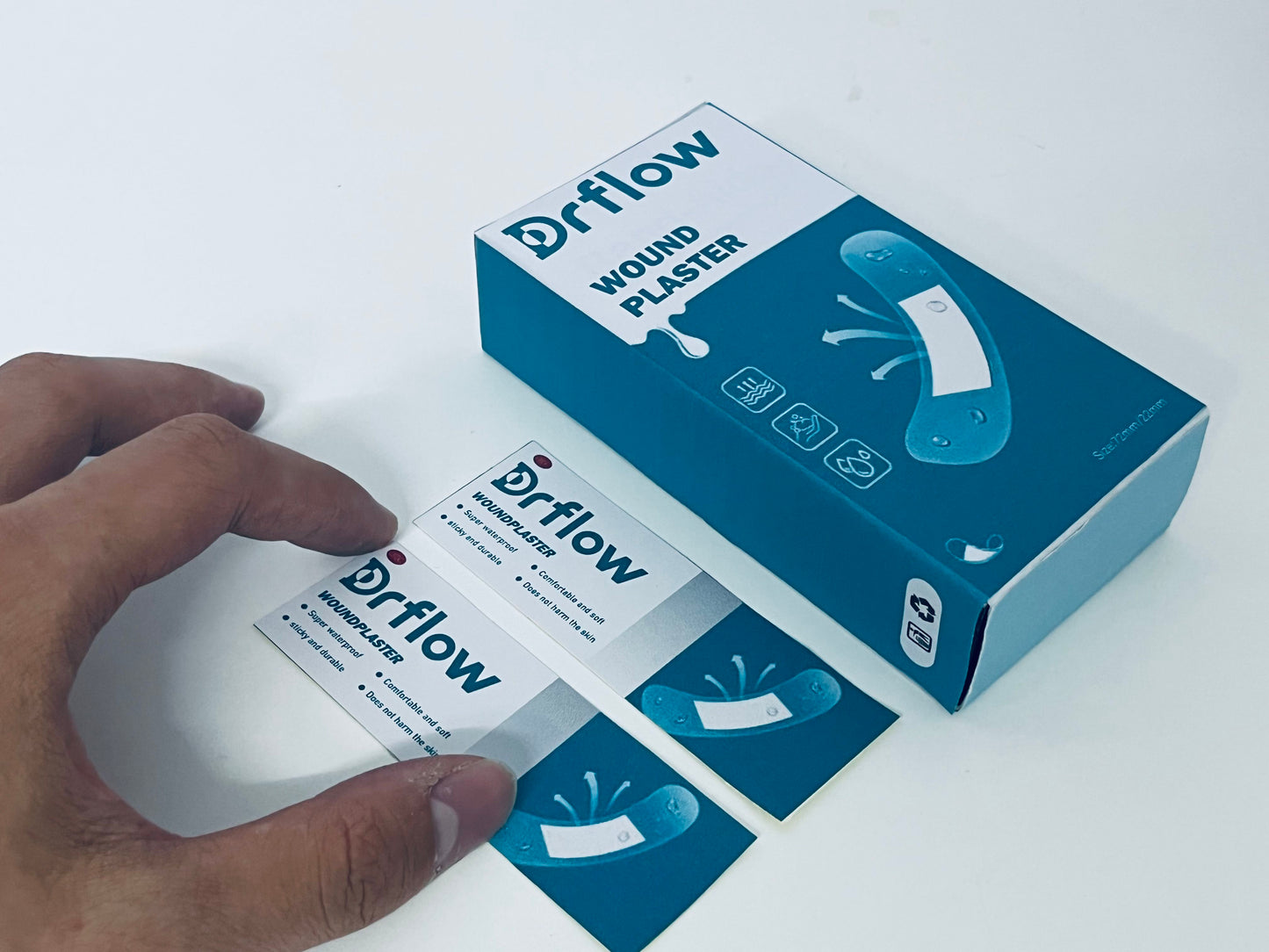 Drflow Wound Plaster, Breathable & Waterproof, Essential for Wound Care, Comfortable Fit & Infection Prevention