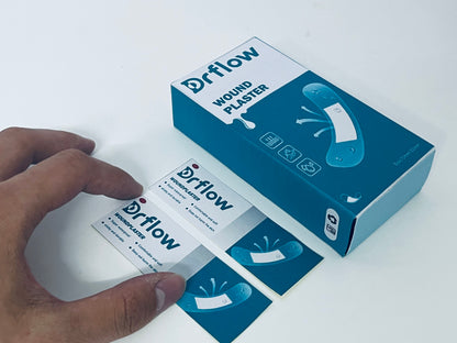 Drflow Wound Plaster, Breathable & Waterproof, Essential for Wound Care, Comfortable Fit & Infection Prevention