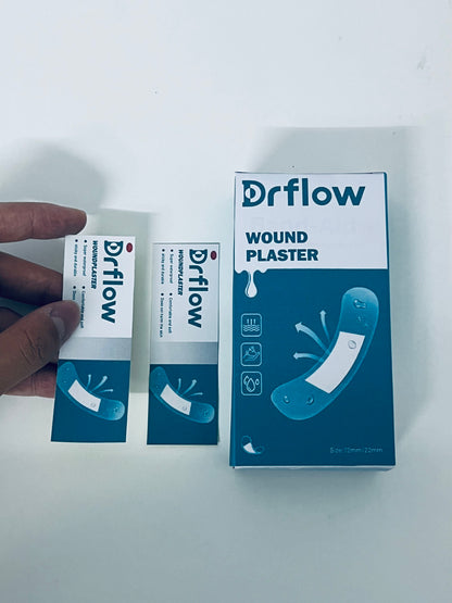Drflow Wound Plaster, Breathable & Waterproof, Essential for Wound Care, Comfortable Fit & Infection Prevention