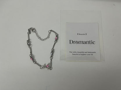 【Dromantic Bracelets】——Dromantic Pink Crystal & Silver Layered Bracelet - Y2K-Inspired Delicate Stackable Jewelry