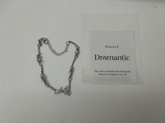 【Dromantic Bracelets】——Dromantic Pink Crystal & Silver Layered Bracelet - Y2K-Inspired Delicate Stackable Jewelry