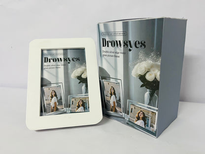 Drowsyes White Picture Frame Wood Photo Frame Modern Picture Frames Round Corner Wall Hanging Gallery Artwork Painting Tabletop Living Room Decor Gifts for Wedding Birthday