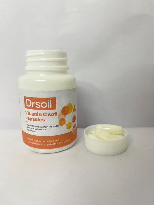Drsoil Vitamin C Soft Capsules (30 Counts) - Multi-dimensional Support for Skin and Mucous Membrane Health