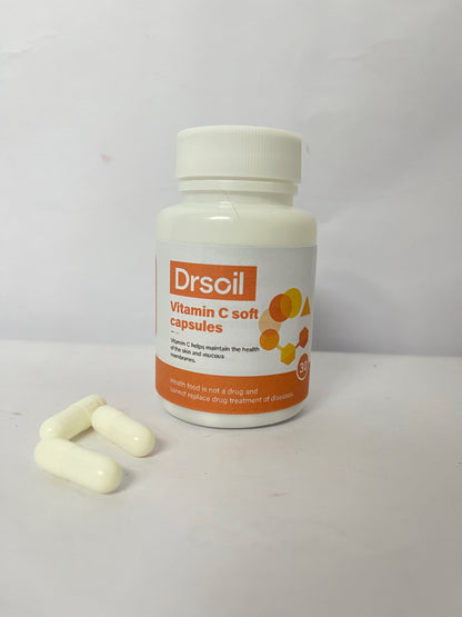 Drsoil Vitamin C Soft Capsules (30 Counts) - Multi-dimensional Support for Skin and Mucous Membrane Health