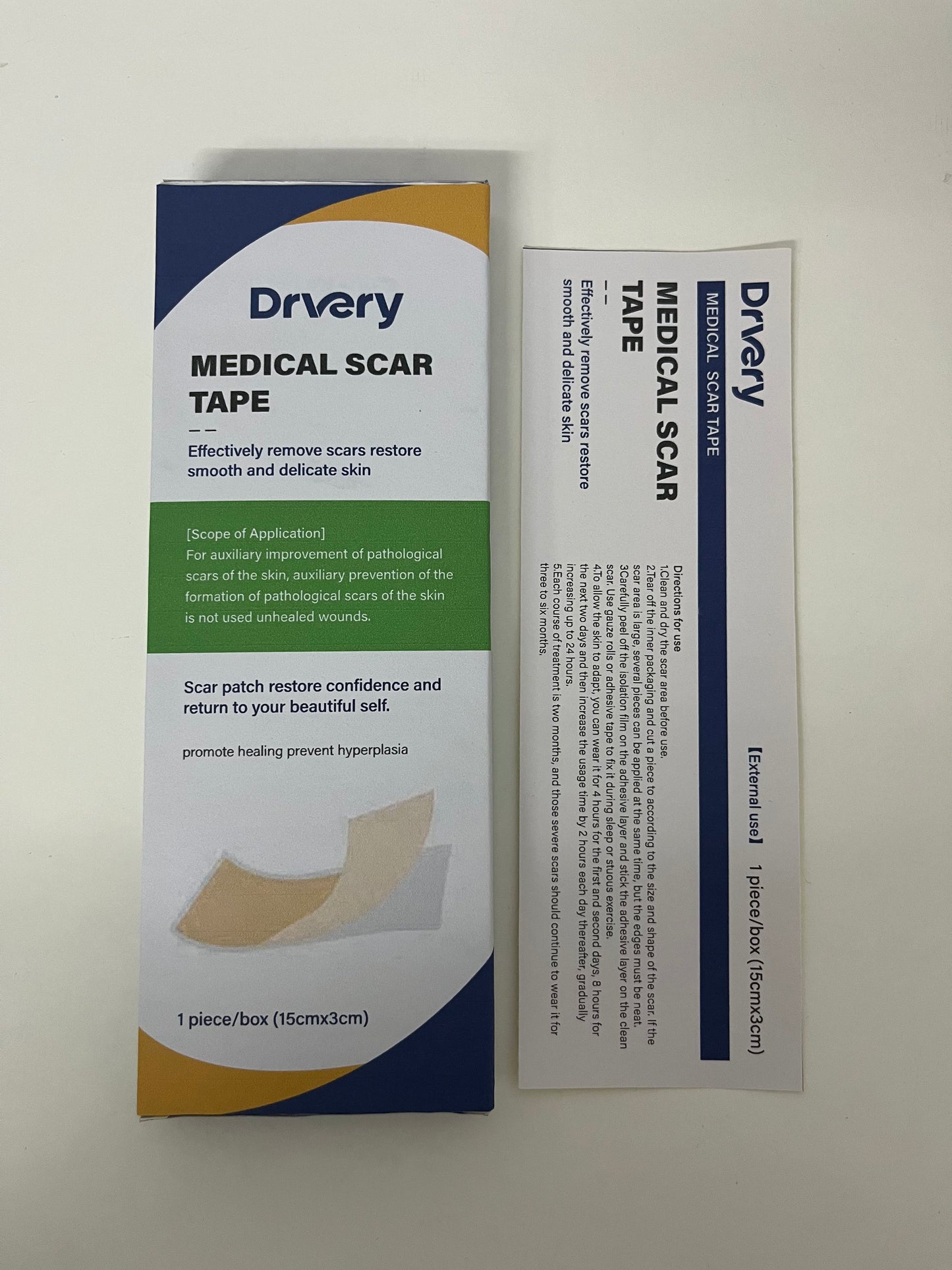 Drvery Medical Scar Tape, Effectively Improve Pathological Scars, Restore Smooth and Delicate Skin