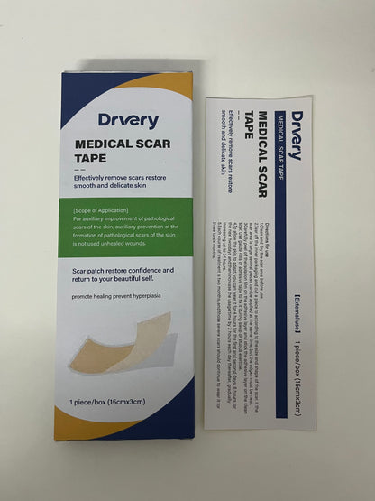 Drvery Medical Scar Tape, Effectively Improve Pathological Scars, Restore Smooth and Delicate Skin
