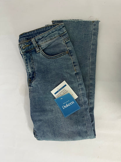 Dukeen Light Blue Frayed Jeans - A Must-have for Daily Wear with Retro and Trendy Style