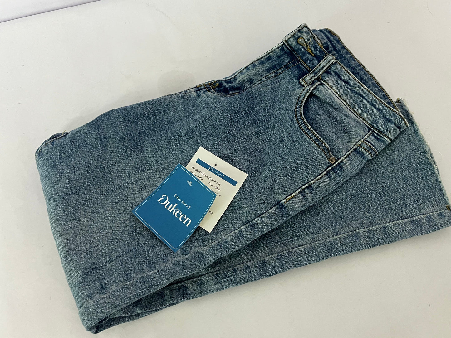 Dukeen Light Blue Frayed Jeans - A Must-have for Daily Wear with Retro and Trendy Style