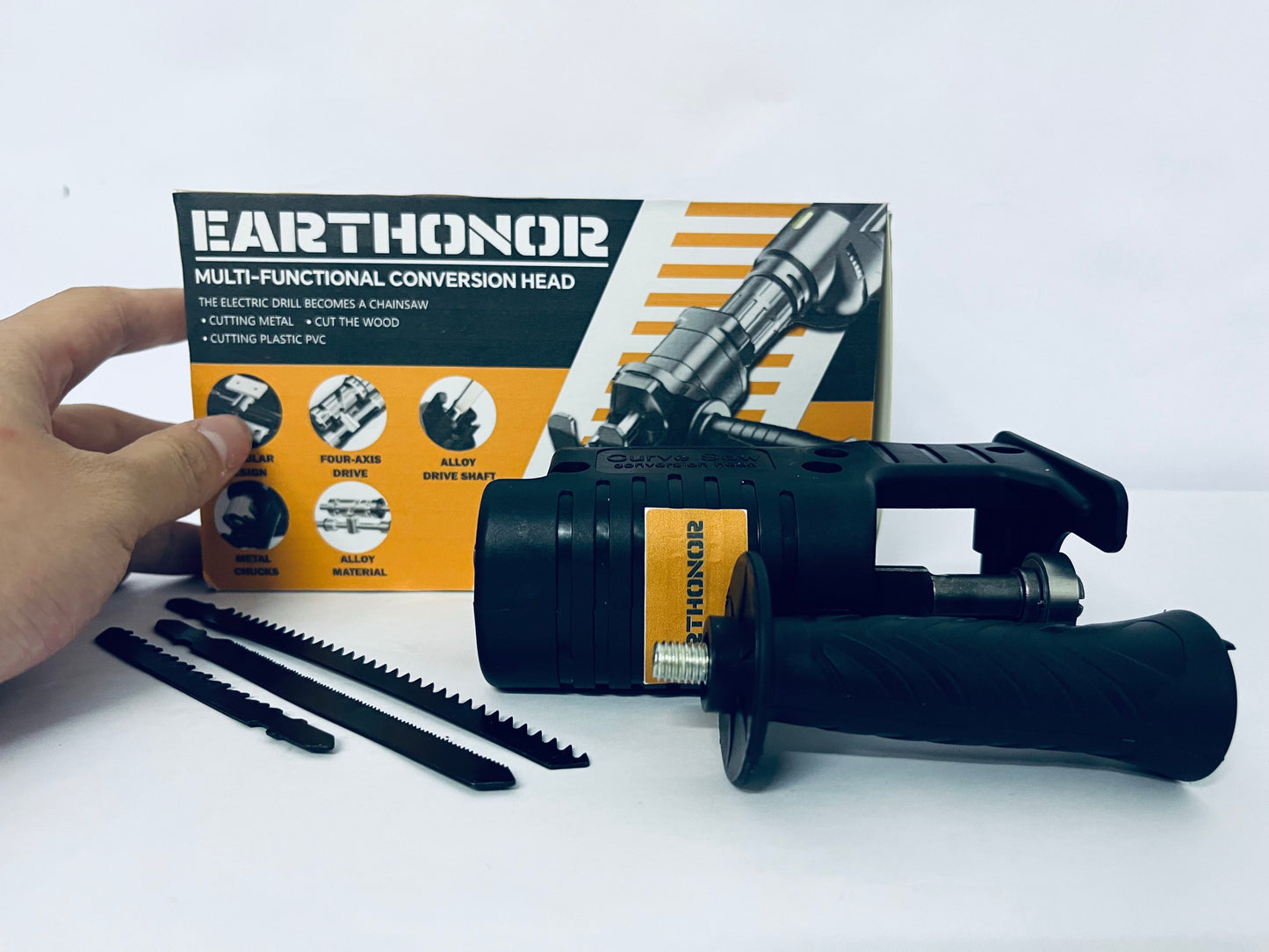 EARTHONOR Reciprocating Saw Attachment Kit Scratch Hand Wood Metal Cutter Accessory for Cordless Drill