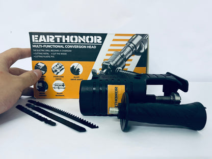 EARTHONOR Reciprocating Saw Attachment Kit Scratch Hand Wood Metal Cutter Accessory for Cordless Drill