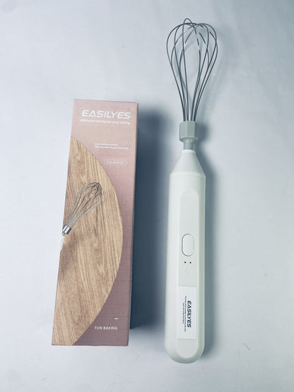 EASILYES Portable Cordless Electric Egg Beater Handheld USB Charging Milk Frother with Stainless Steel Whisk Electric Milk Frother Cordless Hand Mixer Handheld Electric Foam Maker (White)