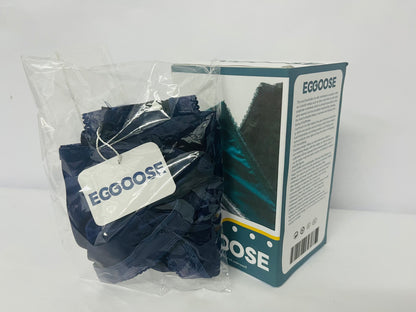 EGGOOSE Women’s Navy Blue Bikini Underwear - Sheer Side Panels & Scalloped Lace Trim