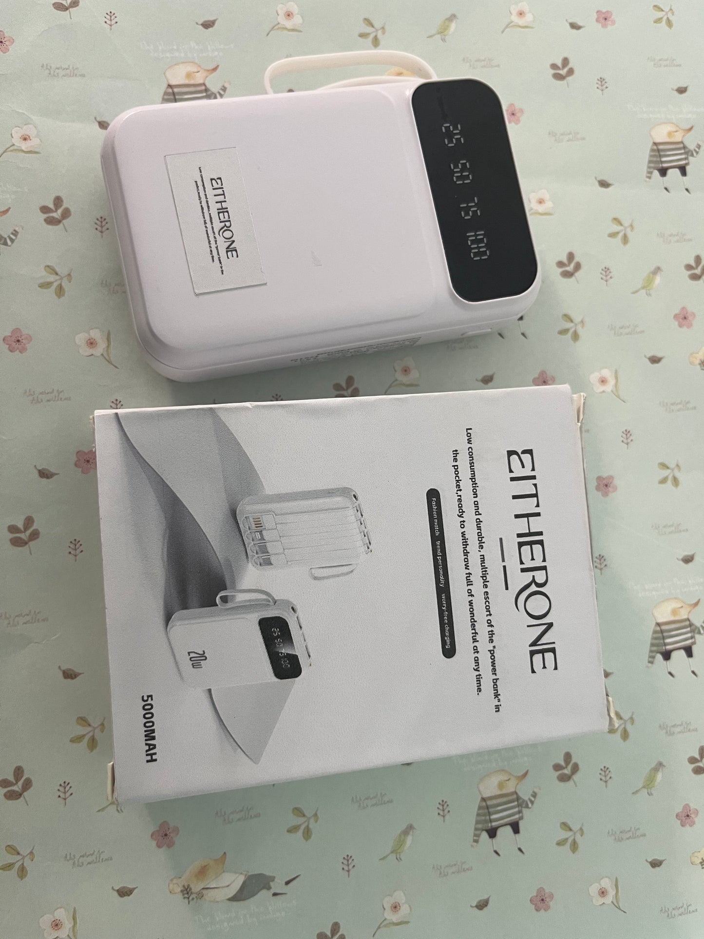 EITHERONE Portable Charger Power Bank 5000mAh Battery Pack,22.5W Fast Charging PowerBank with Built in Cables,Travel Essential USB-C Portable Phone Charger for iPhone Samsung Pixel Android iPad