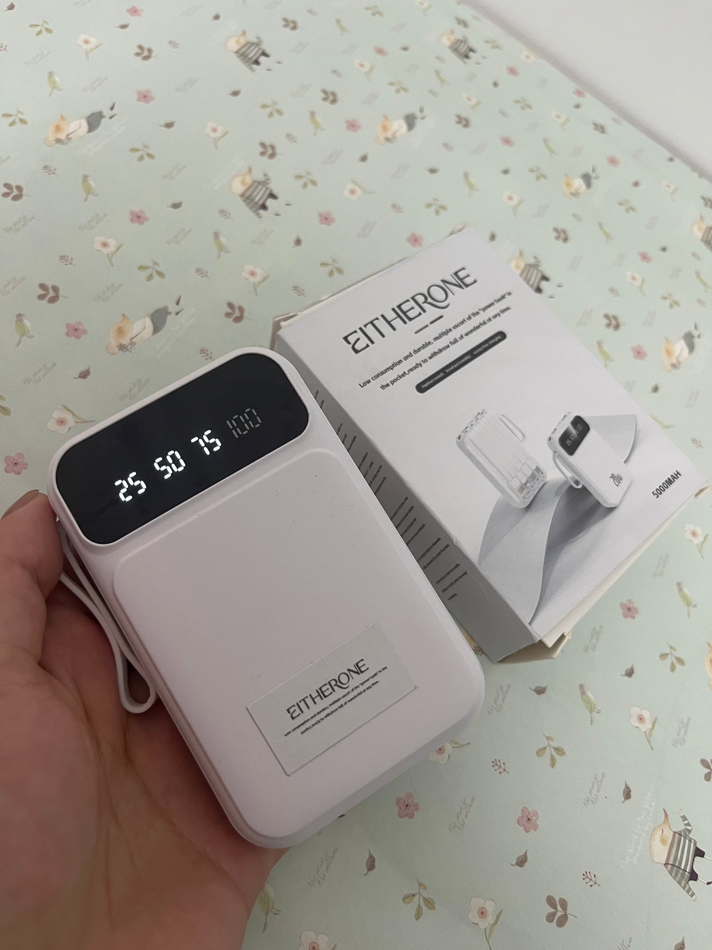 EITHERONE Portable Charger Power Bank 5000mAh Battery Pack,22.5W Fast Charging PowerBank with Built in Cables,Travel Essential USB-C Portable Phone Charger for iPhone Samsung Pixel Android iPad