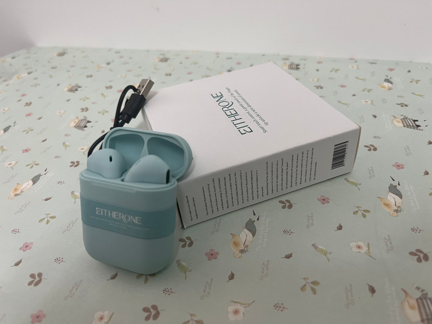 EITHERONE Headphones,Splendid Blue,Deep Bass,ANC,Immersive Sound,Up to 44 Hour Playtime with Charging case, Bluetooth 5.3