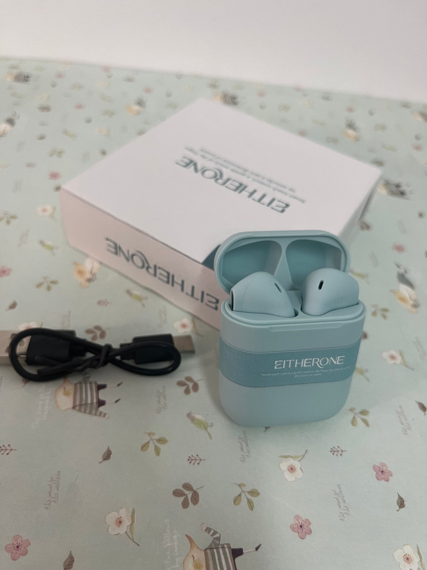 EITHERONE Headphones,Splendid Blue,Deep Bass,ANC,Immersive Sound,Up to 44 Hour Playtime with Charging case, Bluetooth 5.3