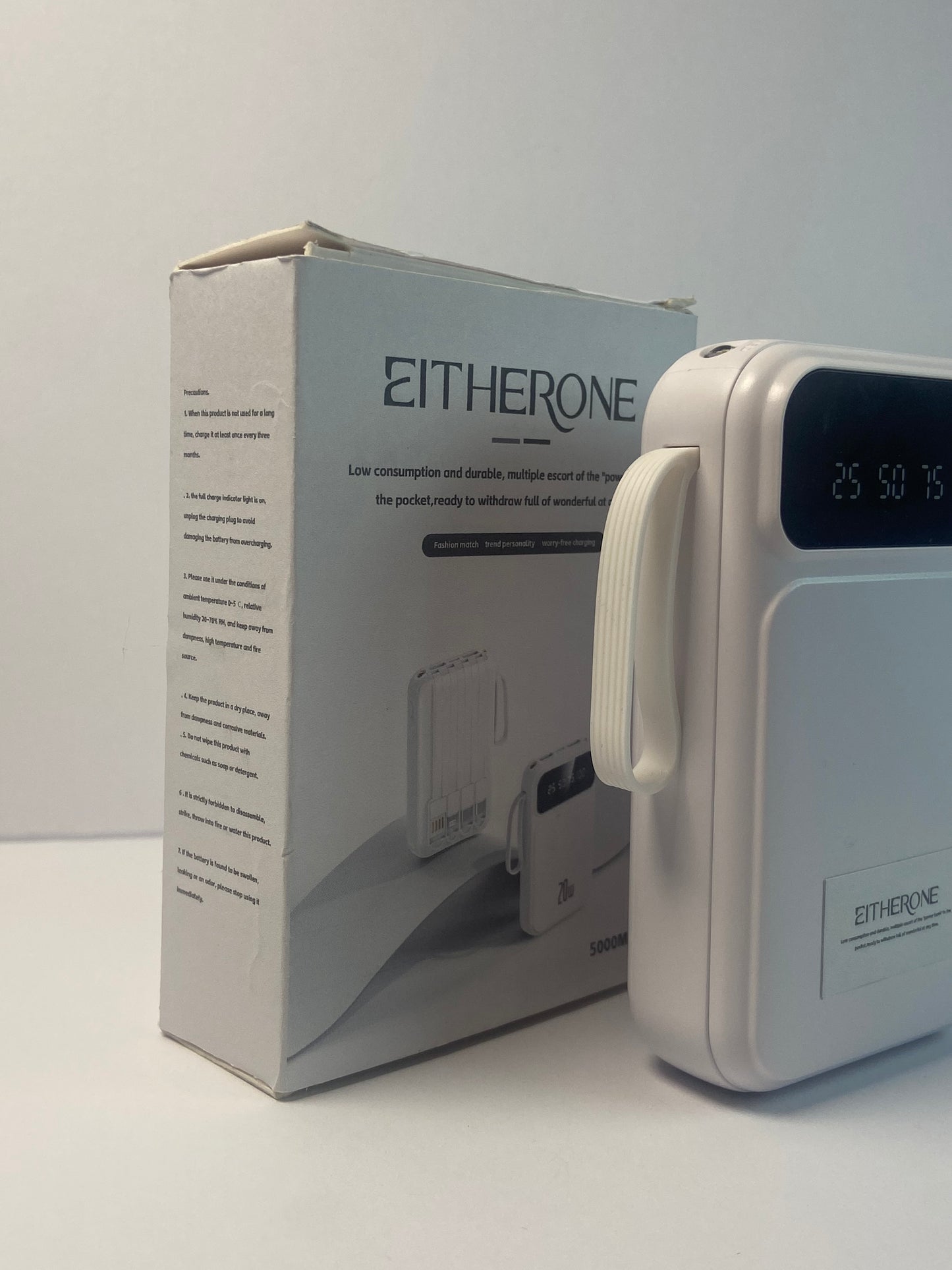 EITHERONE Portable Charger Power Bank 5000mAh Battery Pack,22.5W Fast Charging PowerBank with Built in Cables,Travel Essential USB-C Portable Phone Charger for iPhone Samsung Pixel Android iPad