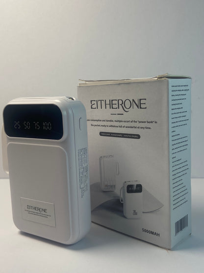 EITHERONE Portable Charger Power Bank 5000mAh Battery Pack,22.5W Fast Charging PowerBank with Built in Cables,Travel Essential USB-C Portable Phone Charger for iPhone Samsung Pixel Android iPad