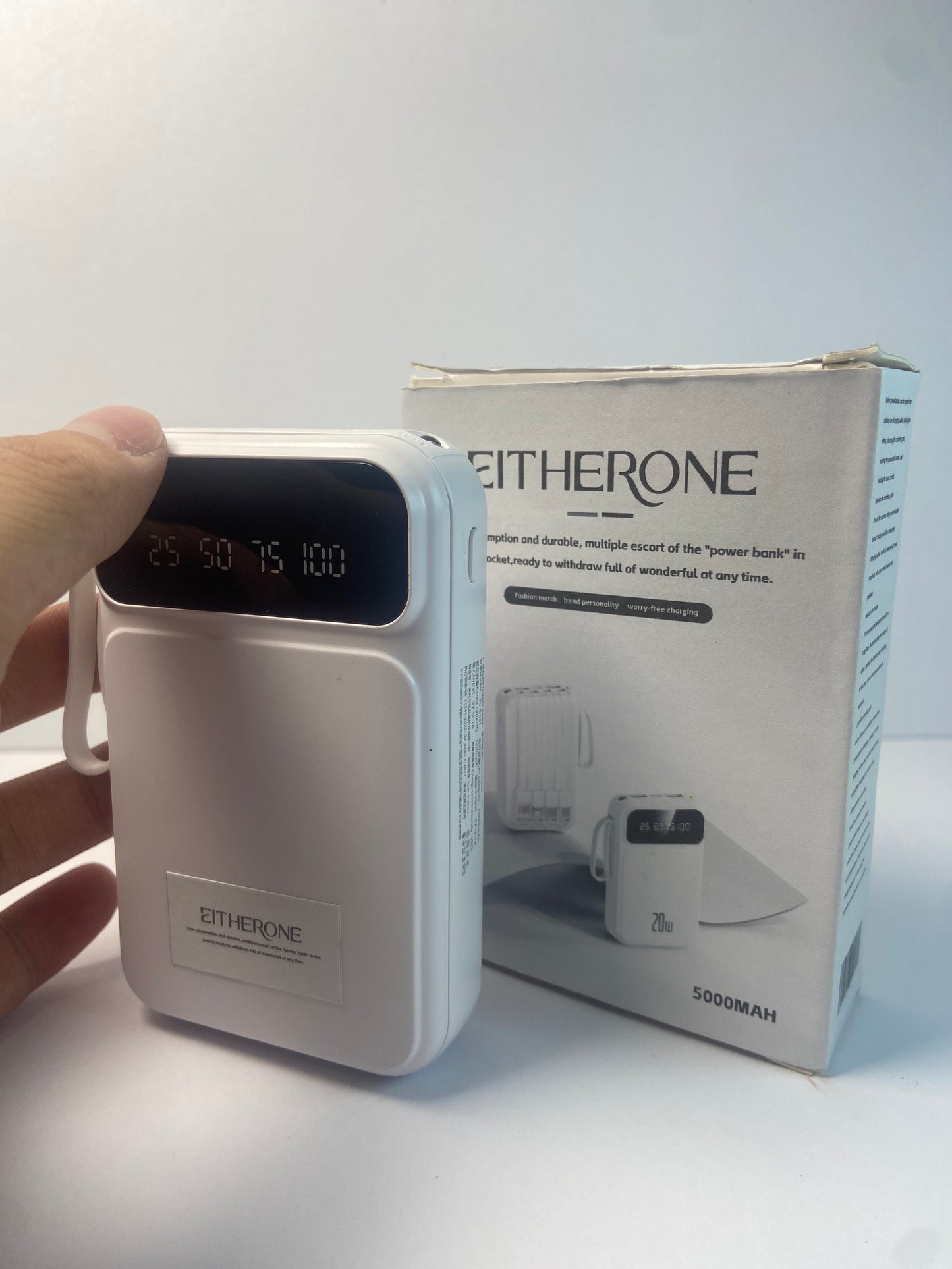 EITHERONE Portable Charger Power Bank 5000mAh Battery Pack,22.5W Fast Charging PowerBank with Built in Cables,Travel Essential USB-C Portable Phone Charger for iPhone Samsung Pixel Android iPad