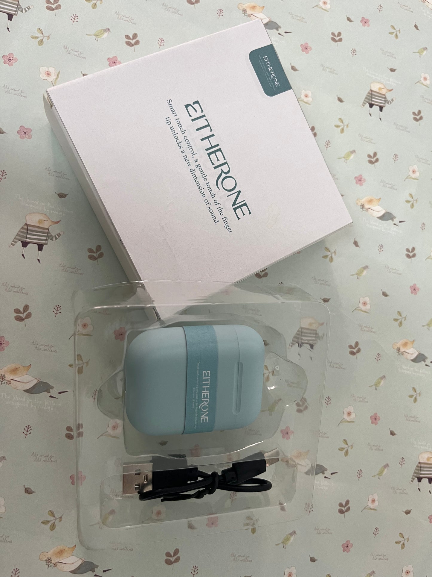 EITHERONE Headphones,Splendid Blue,Deep Bass,ANC,Immersive Sound,Up to 44 Hour Playtime with Charging case, Bluetooth 5.3