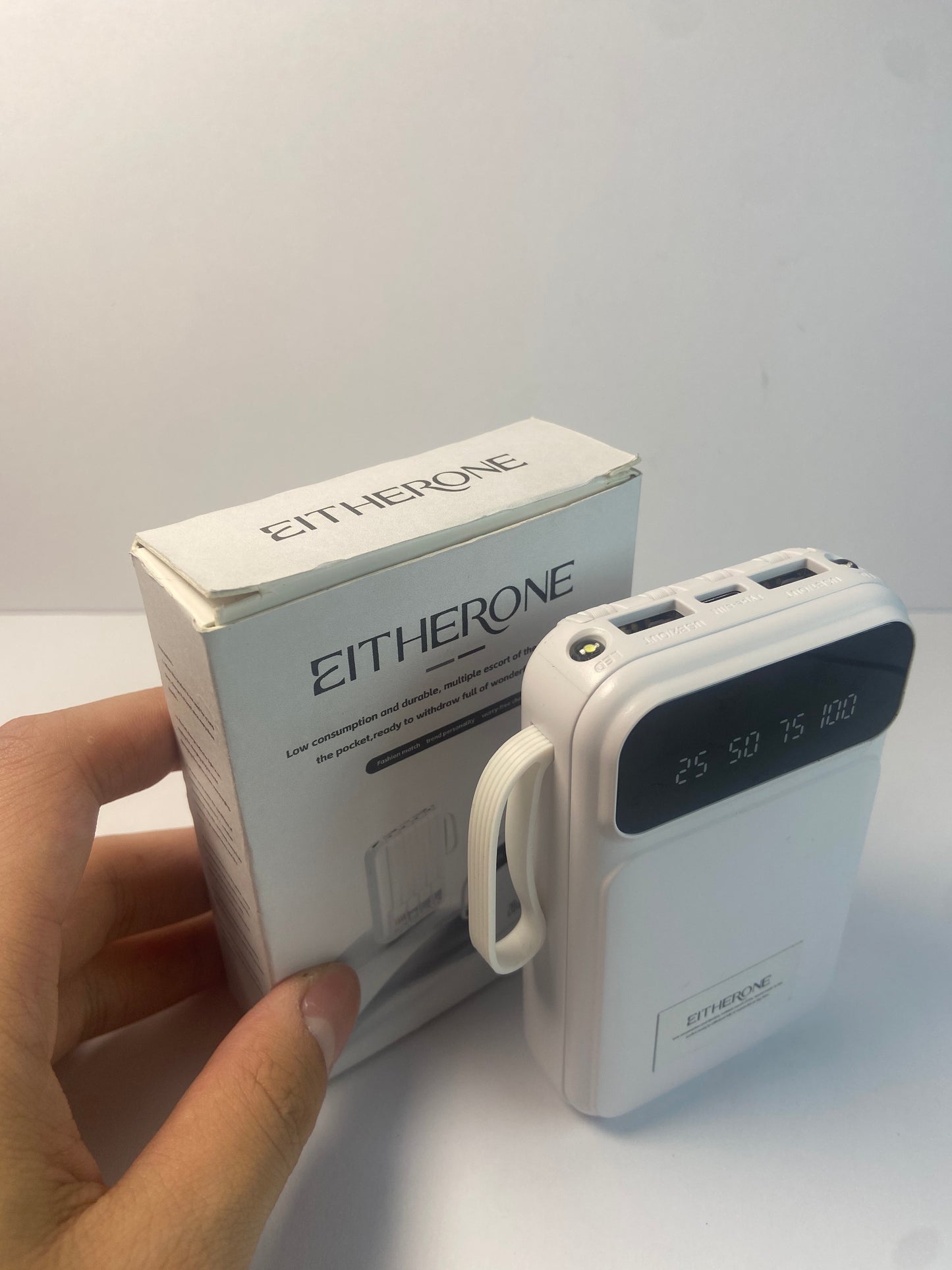 EITHERONE Portable Charger Power Bank 5000mAh Battery Pack,22.5W Fast Charging PowerBank with Built in Cables,Travel Essential USB-C Portable Phone Charger for iPhone Samsung Pixel Android iPad