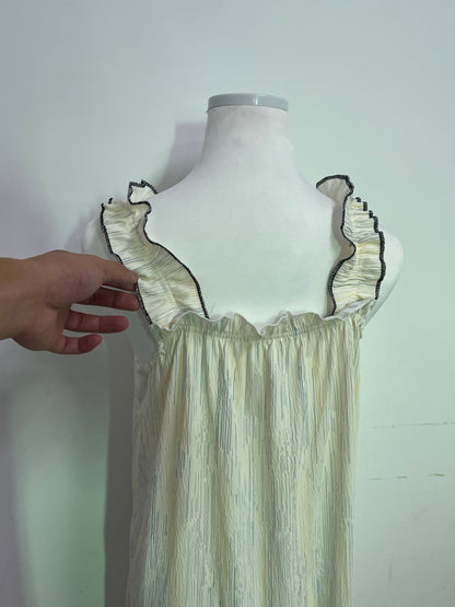 ELFGIRL French Romantic Pleated Camisole Nightgown - Infuse Tenderness and Elegance into Every Night